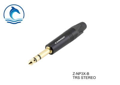 Chine Précision masculine de la couleur 6.35mm TRS de connecteur d'or de microphone haute 12 mois de garantie à vendre