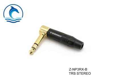 China Right Angle Type Audio Cable Connectors TRS Audio Plug Copper Material for sale