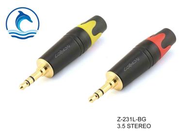 China Stereo 3.5 Mm Audio Jack Connector / Sound Cable Connectors Gold Plated Leads for sale