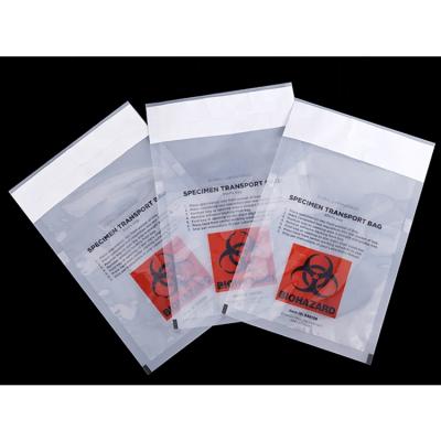 China Barrier Factory Customized Printing 95 KPA Specimen Bag Plastic Biohazard Bag With Pouch For UK Market for sale