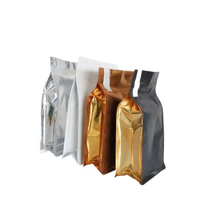 China Supplier Sale Recyclable Aluminum Foil Bags Eight Sides Stand Up Zipper Lock Coffee Bags For Coffee Bean Packaging for sale