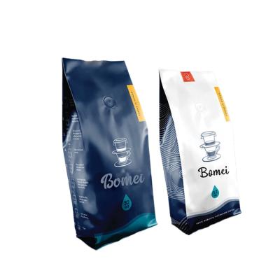 China Recyclable 200g 500g 1 Kg Food Grade Frosted Flat Bottom Coffee Bean Zip Lock Aluminum Foil Plastic Bags for sale