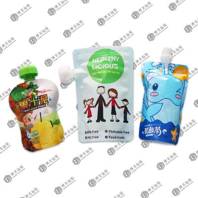 China Customized Recyclable Bpa Free Ziplock Reusable Holder Up Pouch 200ml Baby Shaped Food Pouch Bag With Cap for sale