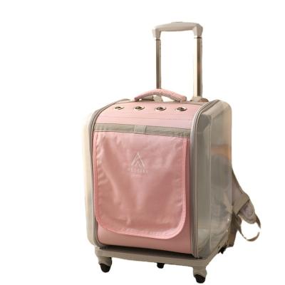 China Durable Multifunctional Traction Rod Box Large Capacity Transparent Pet Lever Bag for sale