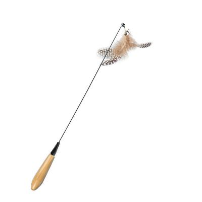 China Spring Cat Tickling Stick Replace Head Feather Sustainable Training Interactive Bite Resistant Relief Cat Tickling Stick Pet Supplies for sale