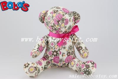 China Flower Printing Fabric Fanishon Design Stuffed Teddy Bear As Anniversary Gifts for sale