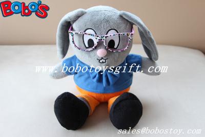 China Stuffed Rabbit Toy Customized Made Mr Rabbit Toy With Glass for sale