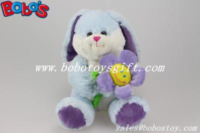 China Blue Valentines Day Gift Bunny Stuffed Animals With Sun Flower for sale