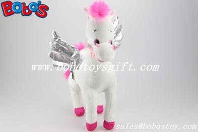 China 36cm New Best Selling Plush Stuffed White Angel Horse Soft Wild Animal for sale