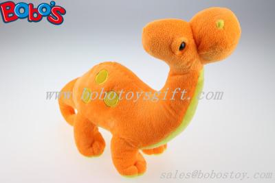 China Soft Orange Plush Dinosaur Toy With Embroidery Body for sale