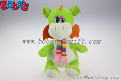 China 100% Polyester Green Cuddly Plush Dinosaur Toy With Scarf For Kids for sale