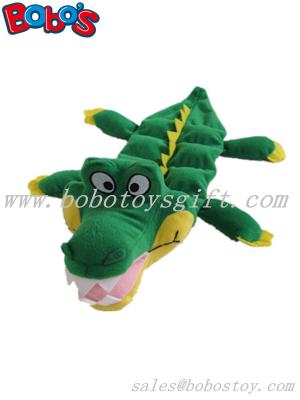 China 11.8inch plush pet dog toy green crocodile with squeaker for sale