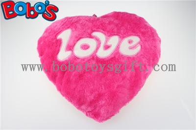 China Pillow Case Plush Stuffed Hot Pink Heart Soft Cushion with Love Words for sale