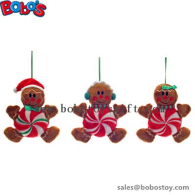 China Cheapest Xmas Plush Stuffed Gingerbread Man Toy Christmas Product for sale