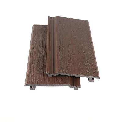 Chine Éco-friendly 145x20.5mm Panneau murale en WPC brun et planche murale extérieure en bois plastique composite pour le bâtiment à vendre