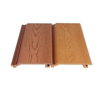 Chine Panneau de revêtement composite en bois plastique imperméable à l'eau 145x20,5 mm Panneau de mur extérieur en WPC brun pour jardin à vendre