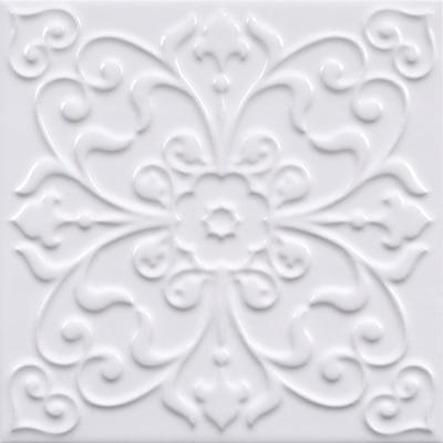 China Eight-Petaled Flowers And Curly Leaves W.A 6% Relief Floor Tiles 20x20cm For Countertop And Backsplash for sale