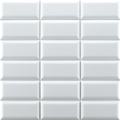 China Basic Beveled Tiles 75x152mm Glossy Ceramic Wall Bread Tiles For Kitchen And Little White Tiles For Tea House and villa for sale