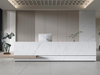 Cina Fiore fine Bianco Larghezza 1420mm Porcellana Pietra sinterizzata Slab Per Parete della Galleria, Vetrata, Lunghezza 270cm in vendita