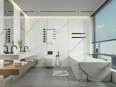 Китай Inside Floor Antibacterial White Polished Porcelain Tile For Bathroom And Grade AAA 900x1800x9mm  For Rebuilding продается