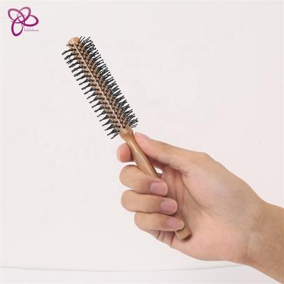 China Comfortable Healthy Comb DanAo 387 (SS) - B1 Salon Comb Oval Hairbrush Small Ash Wood 1.5 Inch With Pins Short Nylon Hair Soft Pig Hair Brush for sale