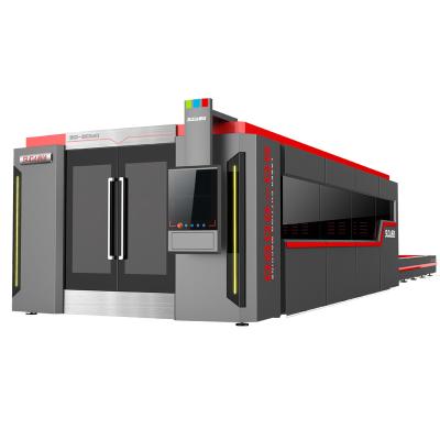 China SUDA FG-6020 High power 6kw industrial air cooled heavy duty fiber laser cutting machine with included cover and exchange table for sale