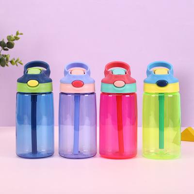 China Viable 480ml/16oz BPA Tritan Free Water Bottle with Straw Plastic Drinking Water Bottle for Kids Portable Plastic Water Bottle for sale