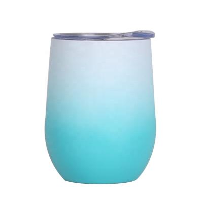 China Viable Wall 18/8 Stainless Steel Vacuum Colorful Gradient Ramp Dual Sublimation Masks Wine Tumbler Cups for sale