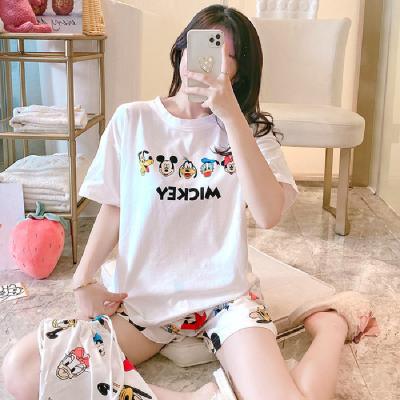 China Korean version of 2022 summer new pajamas shorts bag female short-sleeved QUICK-DRY casual cartoon storage bag set 3pcs for sale