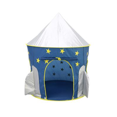 China 2021 New Children's Outdoor Play Theater House Fluorescent Blue Outdoor/Indoor Rocket Tent Kid Play Tent for sale