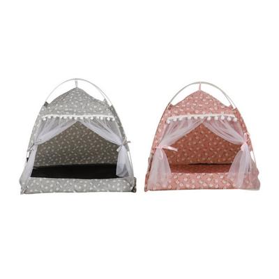 China Best Selling Waterproof Portable Handmade Dog Breathable Cat House Tent For Home Fashion Lace for sale