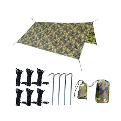 China Eco-friendly Camping Equipment Camouflage Tent Fly Canopy Fly Canopy Tarpaulin Rain Tarp Three-Season Three-Season Tent 300pcs for sale