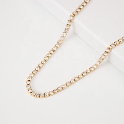 China 2021 Fashion 18k Gold Necklace New Design Diamond Necklace Dainty Jewelry Necklace for sale