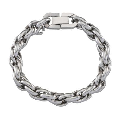 China Stainless Steel Chain Bracelet Men's Casual/Sporting Jewelry No Tarnish Adjustable Cuban Link Bracelet For Gifts for sale