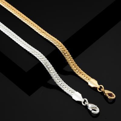 China FASHIONABLE Statement Flat Fishbone Link Chain Bracelet For Women Men for sale