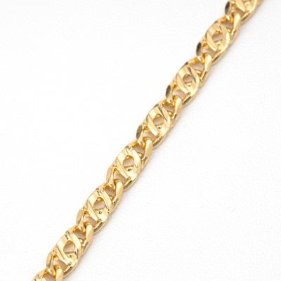 China TRENDY Custom Statement Flat Brass Curb Link Chain Bracelet For Women Men for sale