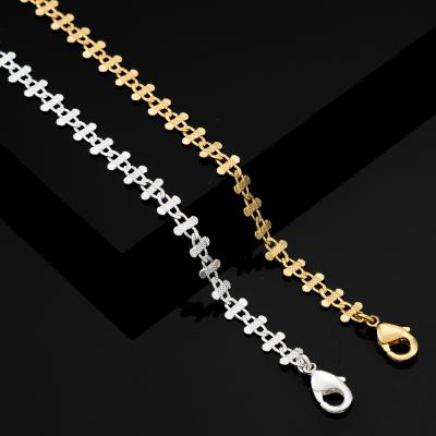 China TRENDY Custom 18K Gold Plated Antioxidant Handmade Bar Chain Bracelet Women for sale