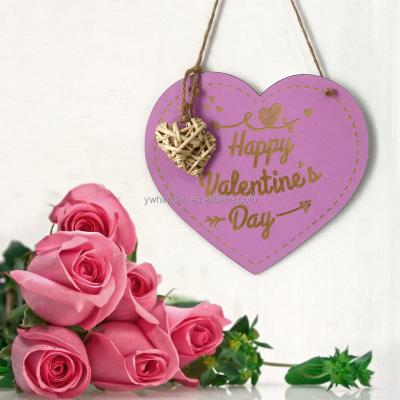 China Wholesale Custom Heart Wooden Plaque Gift Happy Valentines Day Shelf Sign Display Decoration Wooden Wholesale for sale