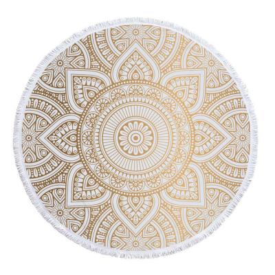 China Summer Round Sublimation Hypoallergenic Microfiber High End Sand Free Quick Dry Custom Beach Towel for sale