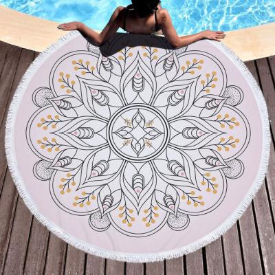 China Round Microfiber Sand Hypoallergenic Summer Free Quick Dry Custom Sublimation Printed Beach Towel for sale