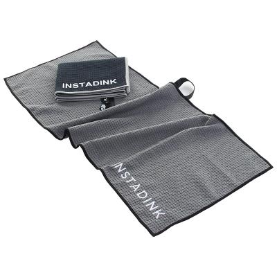 China Mesh Gray Premium Golf Yoga Mat Gym Towel Microfiber Golf Bag Free Quick Dry Oversized Waffle Custom Towels for sale