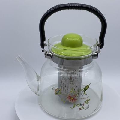 China NEW AND HOT SALE fire resistant borosilicate viable small glass teapot for boiling water with infuser HOT IN AMAZON for sale