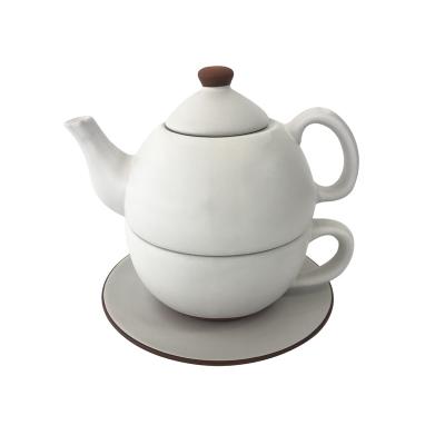 China 2020 Viable Newest Ceramic Teapot And Cup One Set With Saucer for sale