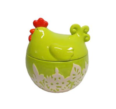 China Viable Cheap Dolomite Ceramic Canister, Easter Chick Easter Egg Container for sale