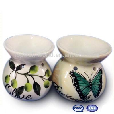 China Eco - Friendly Popular Aroma Lamp With Tealight , Round Ceramic Aroma Oil Burner for sale