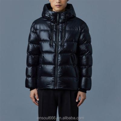 China Anti-wrinkle OEM Customized Design Jacket Winter Puffer Down Coat Men's Luxury Black Warm Down Jacket for sale