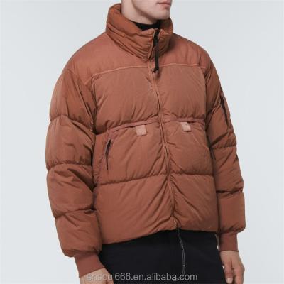 China Waterproof OEM Wholesale Warm Winter Custom Waterproof Brown Thick Down Puffer Jacket For Men for sale