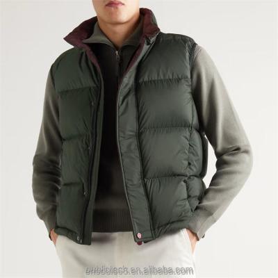 China Anti-wrinkle OEM Custom Funnel Neck Windbreaker Bubble Padded Puffer Down Vest For Men for sale