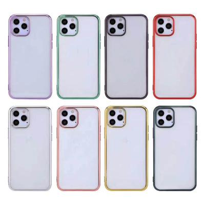 China Clear Anti-fall Case Camera TPU Protective Cell Phone Electroplating Case For iPhone 13 12/11/Xs Max/X/7 Plus for sale