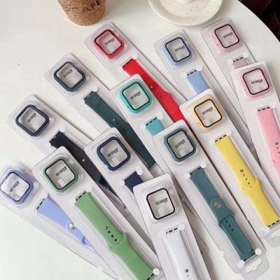 China Classic Acrylic Suit Silicone Replacement Band Strap For Apple Watch Band Series 6 5 4 3 2 1 For iwatch Band Strap 38 40 42 44 mm for sale